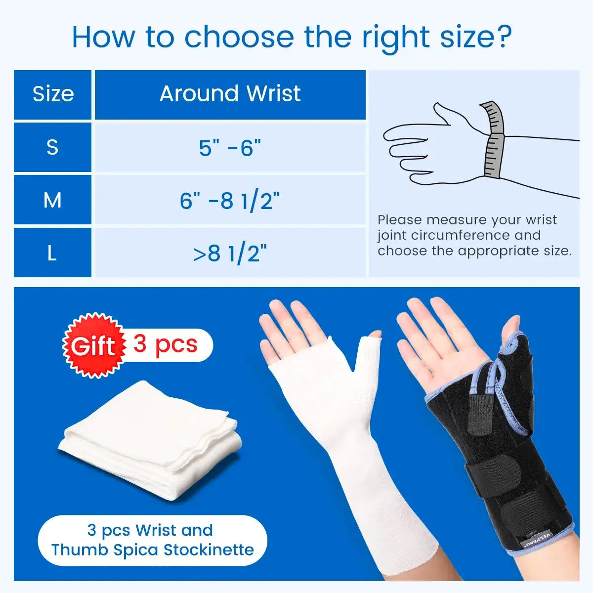 Calmly™ Medical Wrist & Thumb Splint - Professional Stability