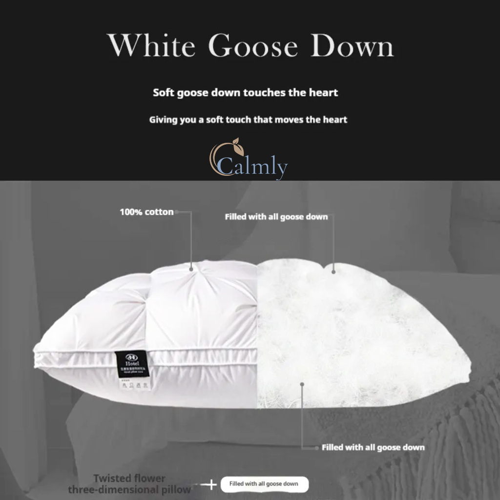Calmly™ Goose Down Luxury Pillow Calmly
