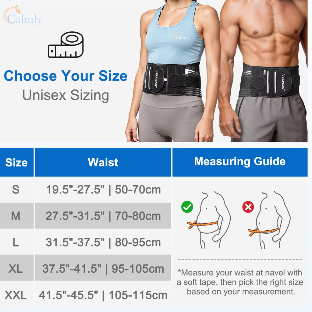 Calmly™ | Velpeau® Ergonomic Lumbar Support Belt & Lower Back Brace Calmly Co.
