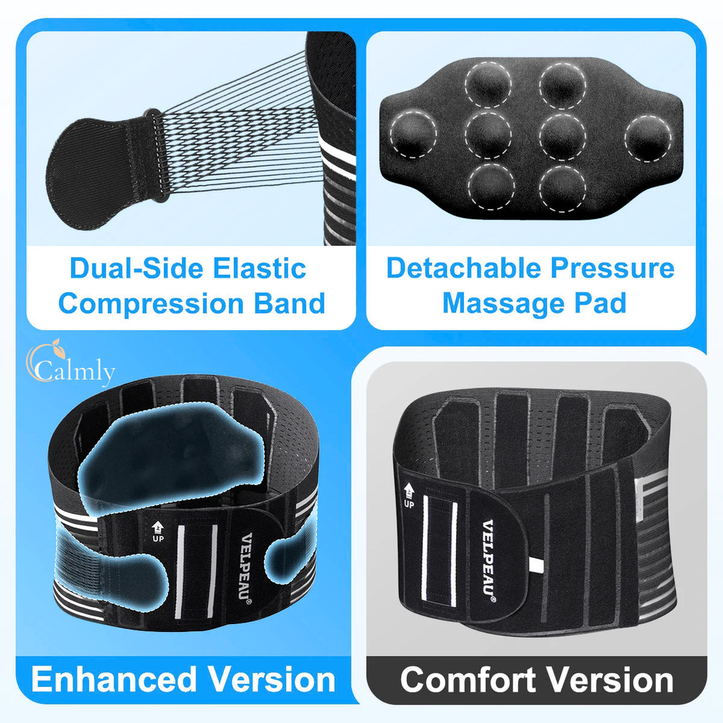 Calmly™ | Velpeau® Ergonomic Lumbar Support Belt & Lower Back Brace Calmly Co.