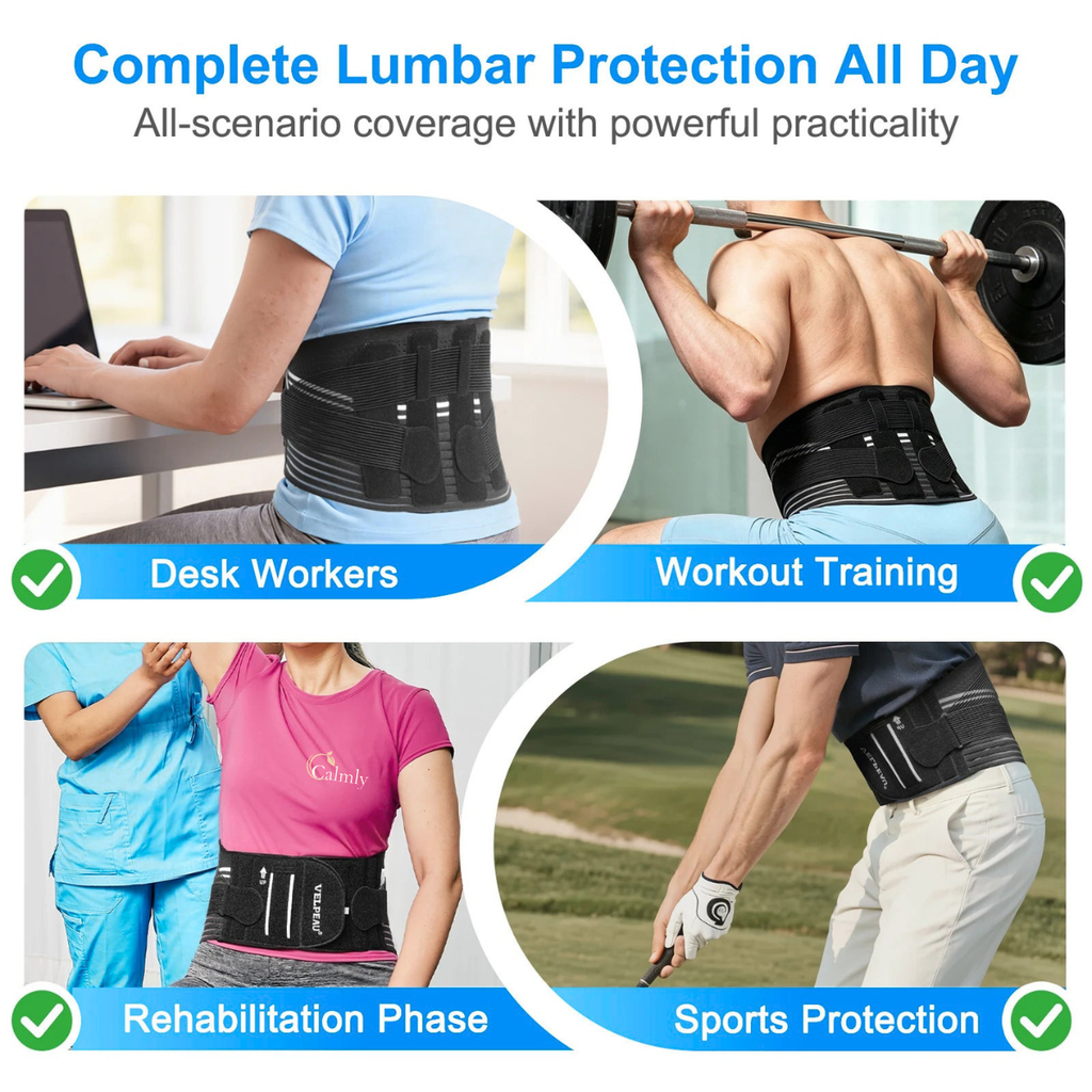 Calmly™ | Velpeau® Ergonomic Lumbar Support Belt & Lower Back Brace Calmly Co.