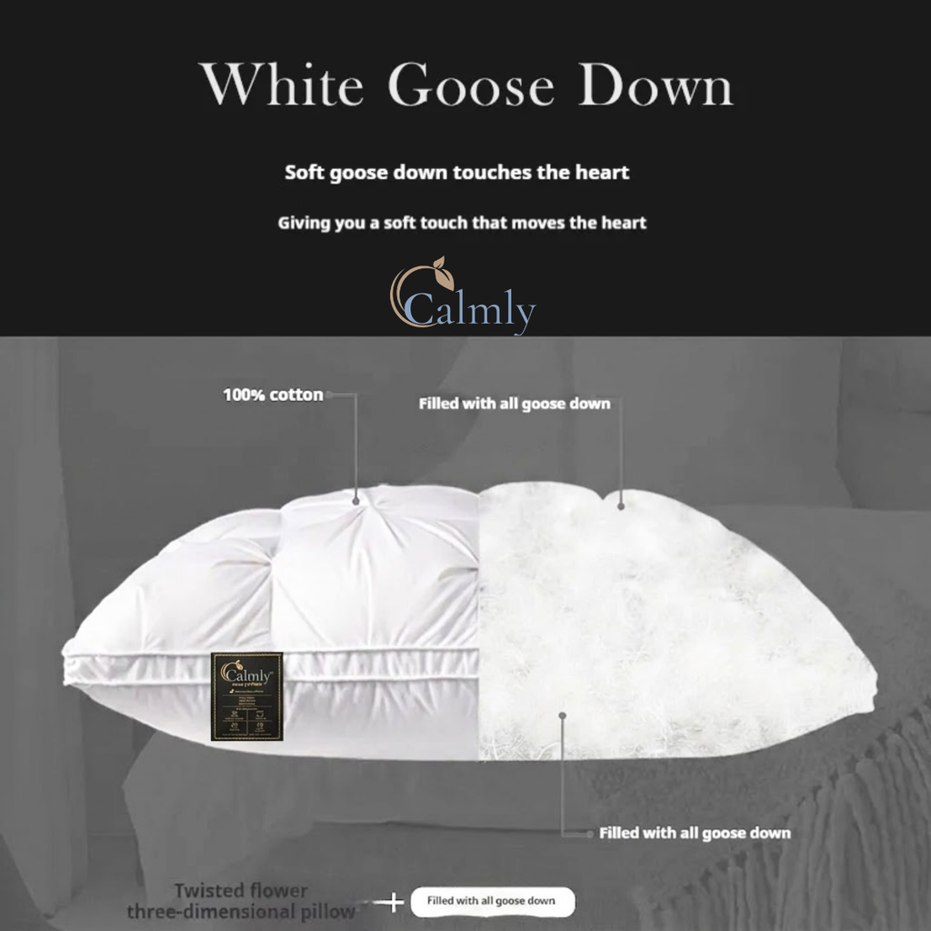 Calmly™ Goose Down Luxury Pillow Calmly