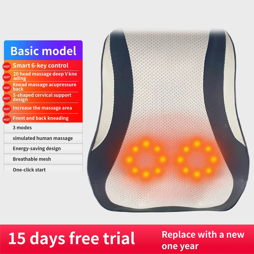Calmly Shiatsu Neck & Back Massager Pillow Calmly