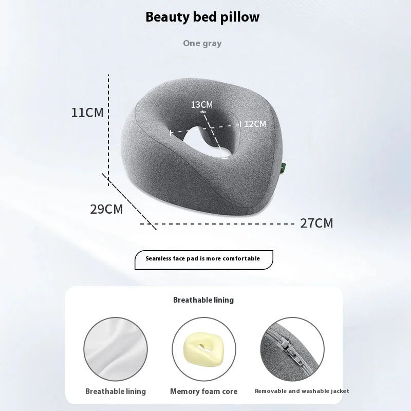 Face Down Pillow Prone Pillow for Prone Face Down Resting Comfort Memory Foam Ergonomics Home Massage Headrest for Beauty Salon Calmly Co.