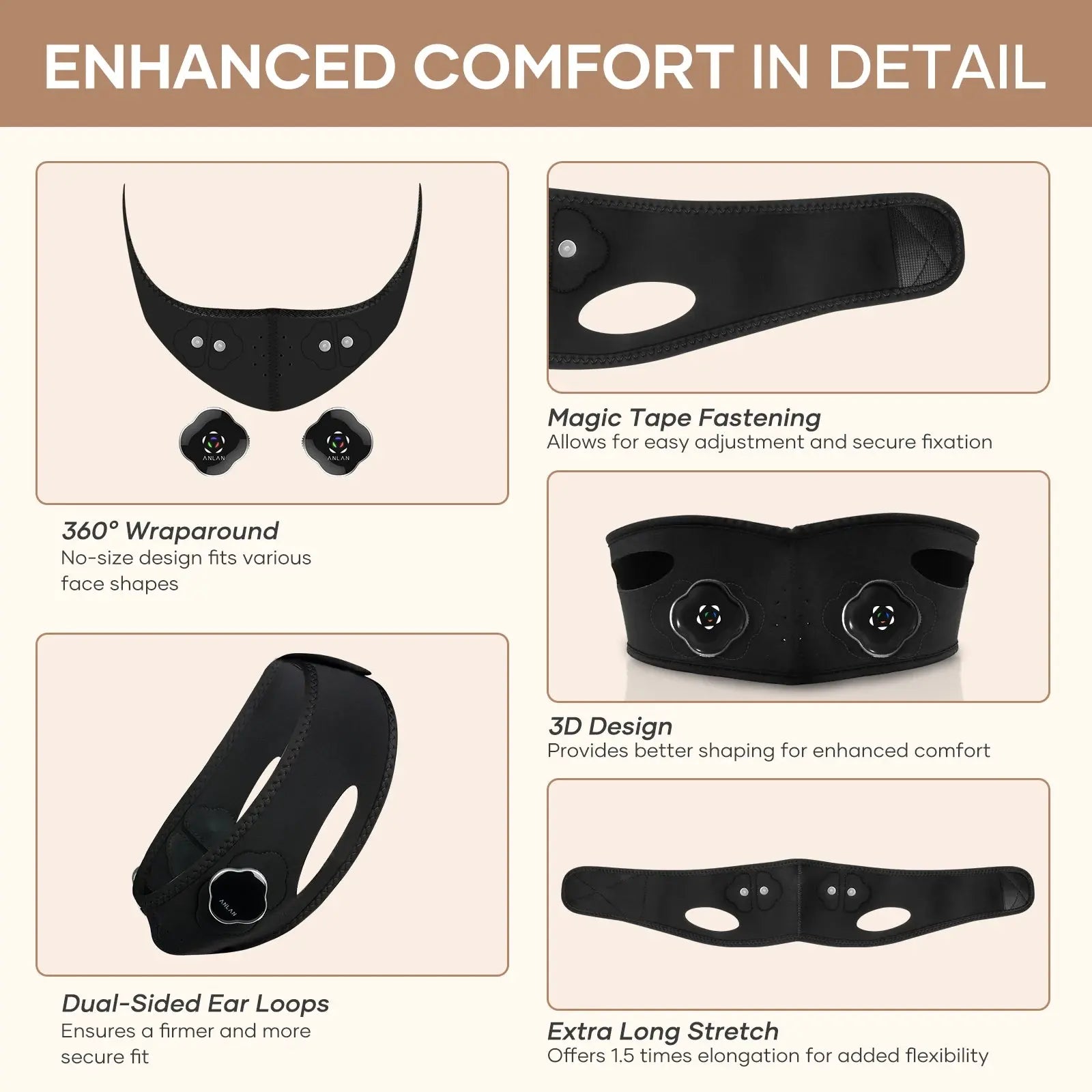 Calmly Anlan EMS Face Lifting Belt Calmly