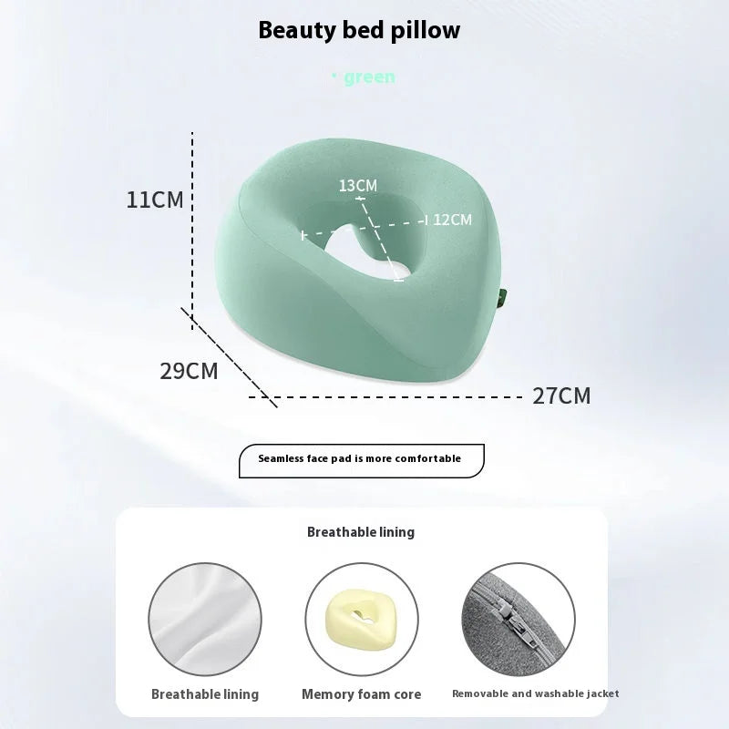 Face Down Pillow Prone Pillow for Prone Face Down Resting Comfort Memory Foam Ergonomics Home Massage Headrest for Beauty Salon Calmly Co.