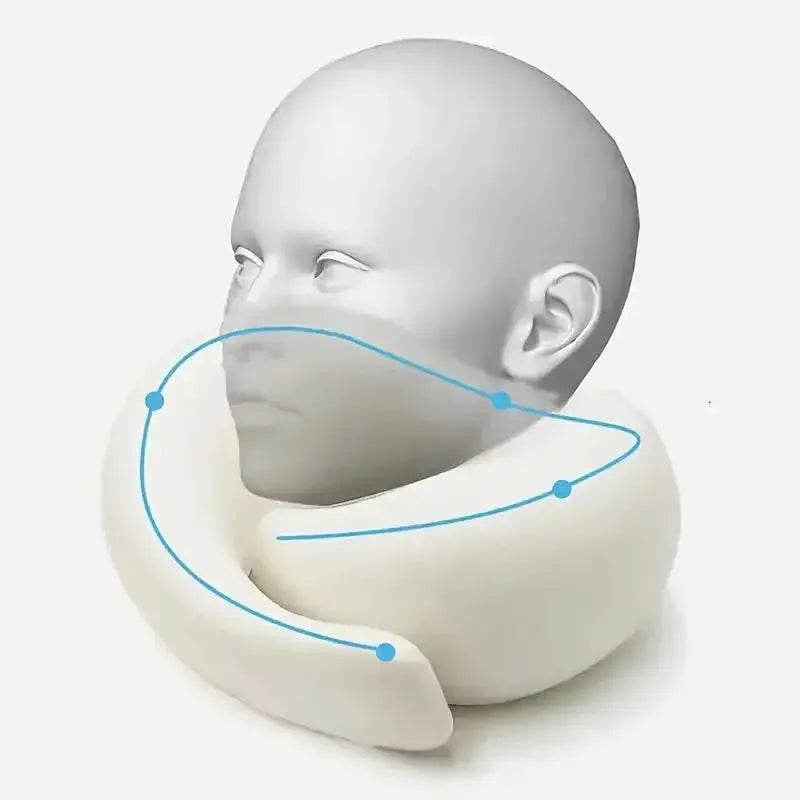 U-shaped Pillow Snail Style Travel Neck Pillow Memory Foam Travel Neck Support Portable Adjustable Soft Noon Break Sleep Pillows Calmly Co.