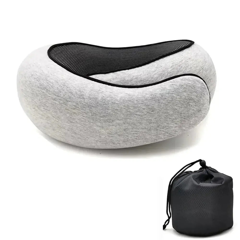 U-shaped Pillow Snail Style Travel Neck Pillow Memory Foam Travel Neck Support Portable Adjustable Soft Noon Break Sleep Pillows Calmly Co.