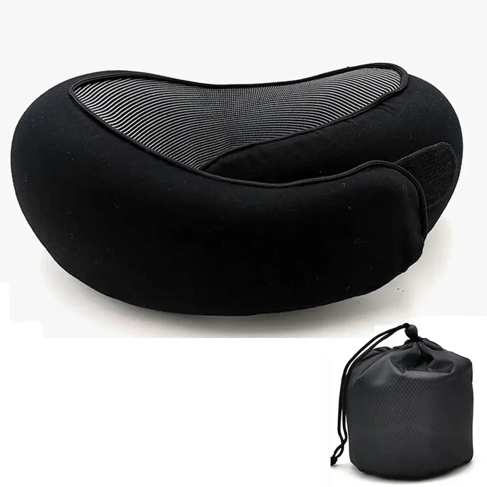 U-shaped Pillow Snail Style Travel Neck Pillow Memory Foam Travel Neck Support Portable Adjustable Soft Noon Break Sleep Pillows Calmly Co.