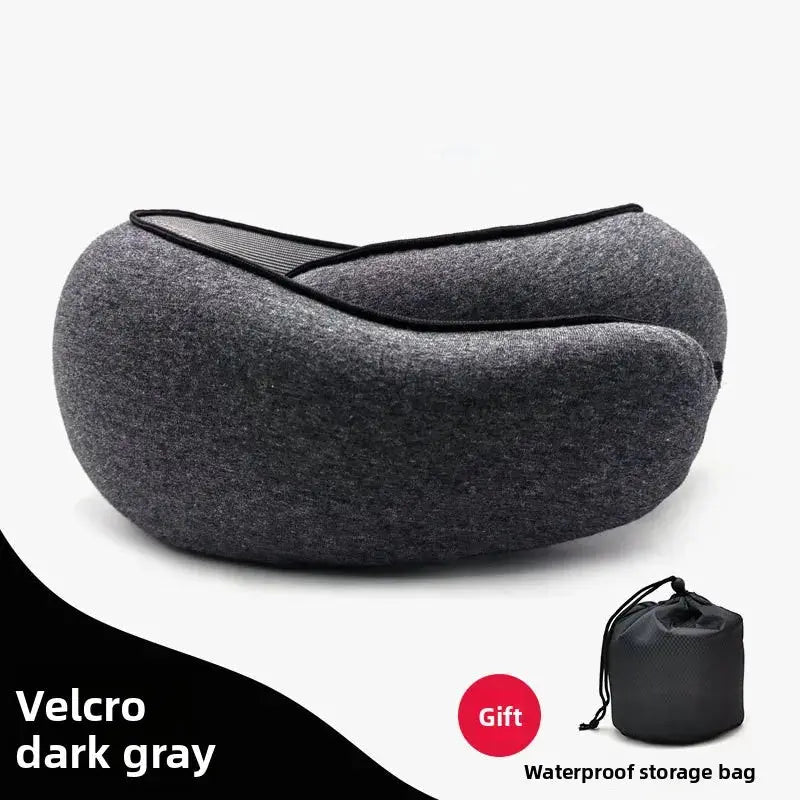 U-shaped Pillow Snail Style Travel Neck Pillow Memory Foam Travel Neck Support Portable Adjustable Soft Noon Break Sleep Pillows Calmly Co.