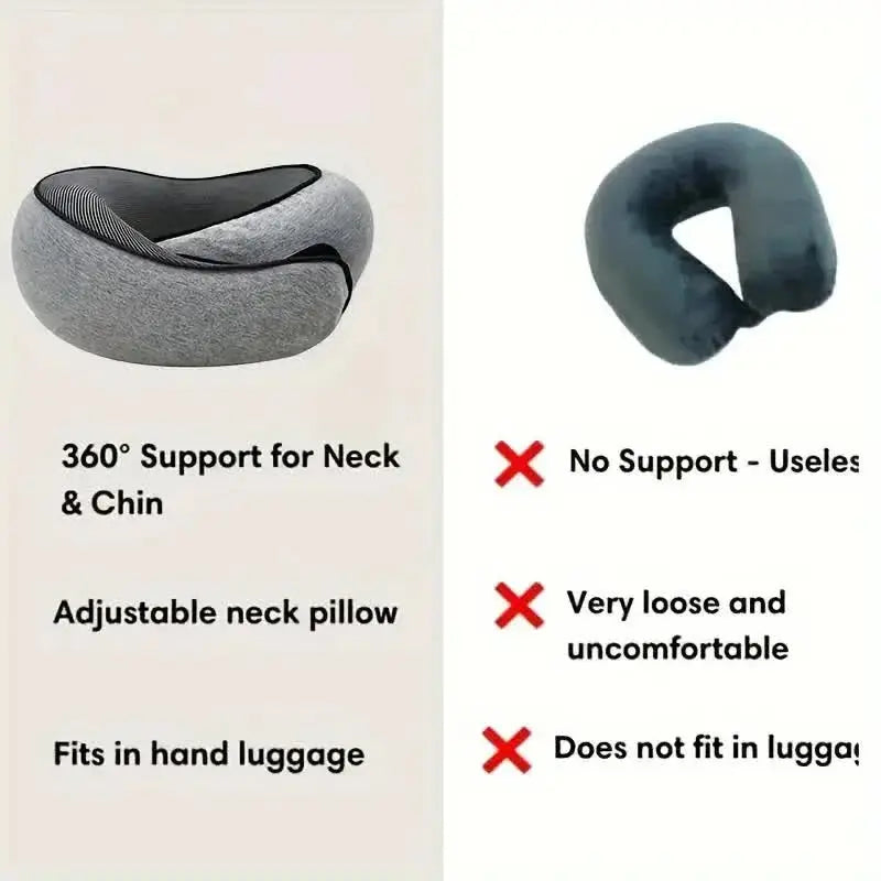 U-shaped Pillow Snail Style Travel Neck Pillow Memory Foam Travel Neck Support Portable Adjustable Soft Noon Break Sleep Pillows Calmly Co.