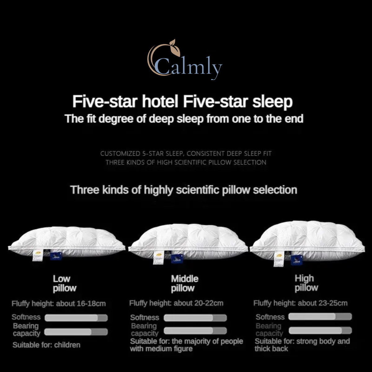 Calmly™ Goose Down Luxury Pillow Calmly